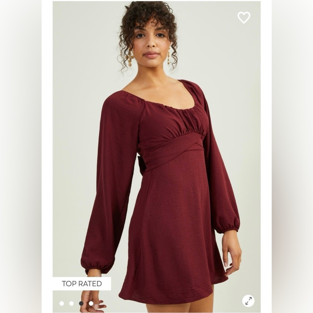 Lala crossover maroon dress